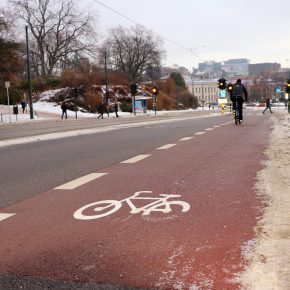 Sykkelfelt i Henrik Ibsens gate