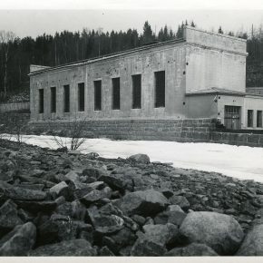 svart-hvitt-bilde av Hammeren vannkraftverk