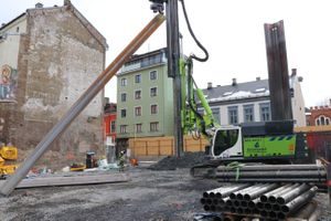 I Nordre gate finner vi en av Oslos fossilfrie byggeplasser. Fossil-free constructian site in Nordre gate, Oslo