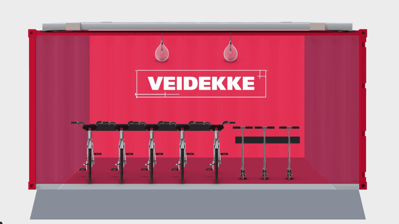 mobilitetskonteiner i Veidekke, klimatiltak med kommunal støtte