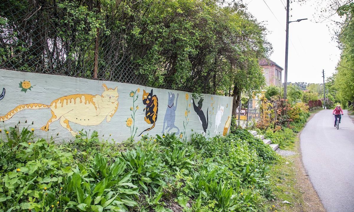 Omvei langs veggmaleri på Malerhaugen