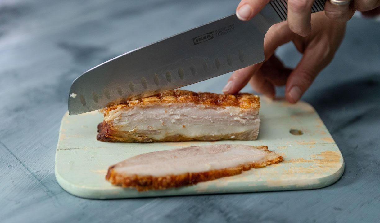 Tre retter med ribberester: ribbe i skiver