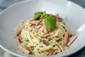 pasta med kalkunrester