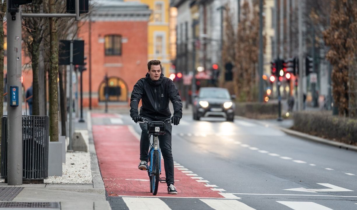 vintersykling: bysyklist