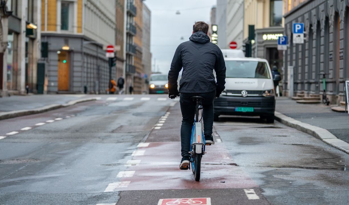 vintersykling på bysykkel